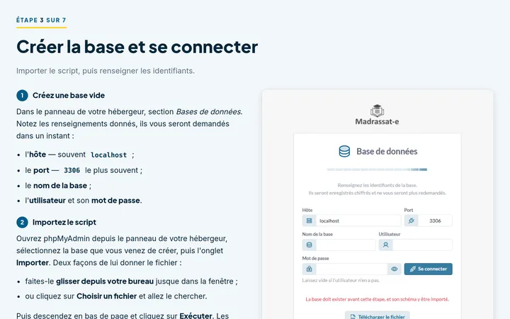 Étape 3 : créer la base